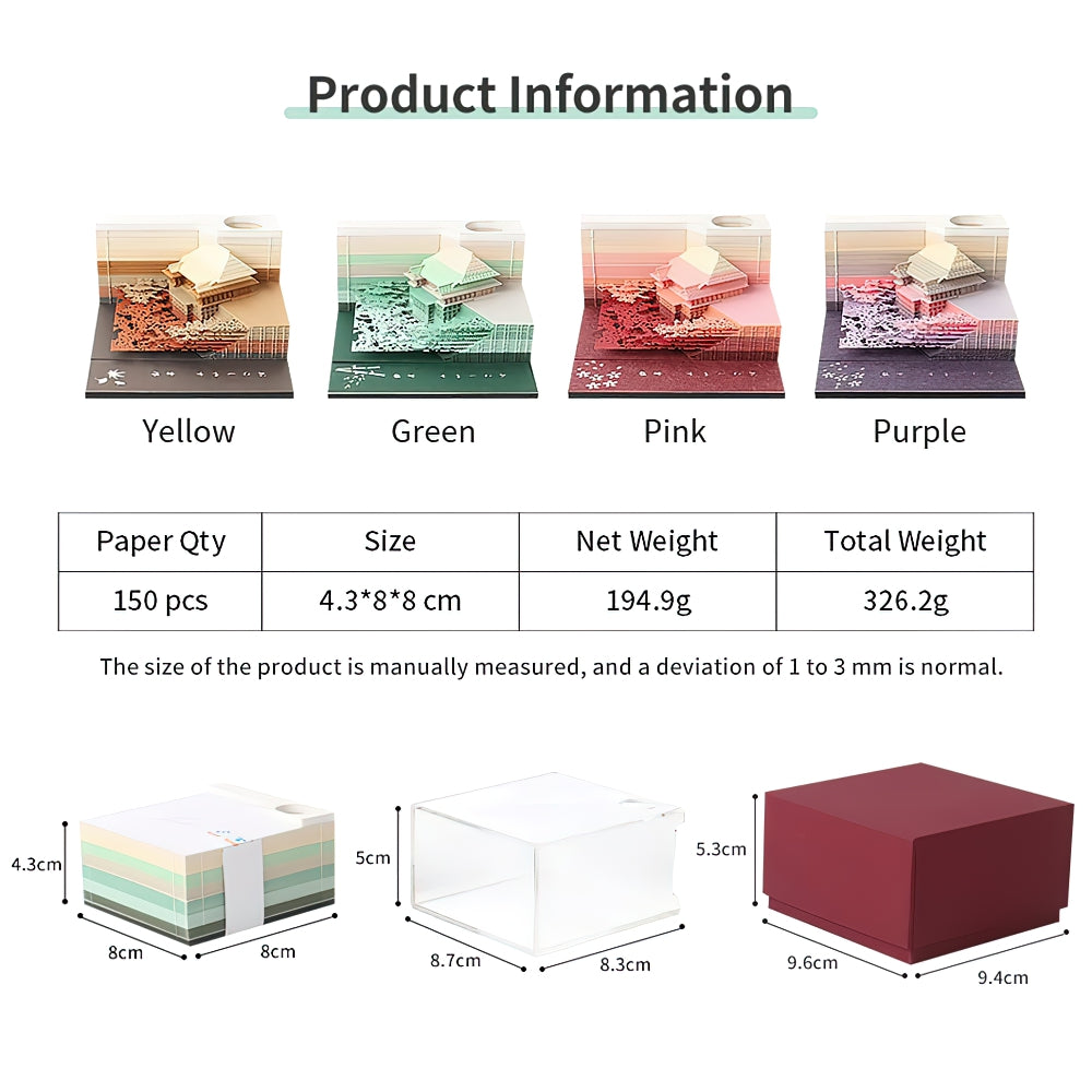 日本清水寺 3D 記事本便簽便簽創意生日禮物