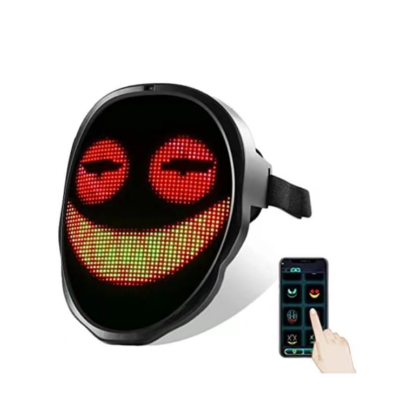 Halloween Led Mask with Bluetooth App, Customizable Controlled LED Lighted  Face