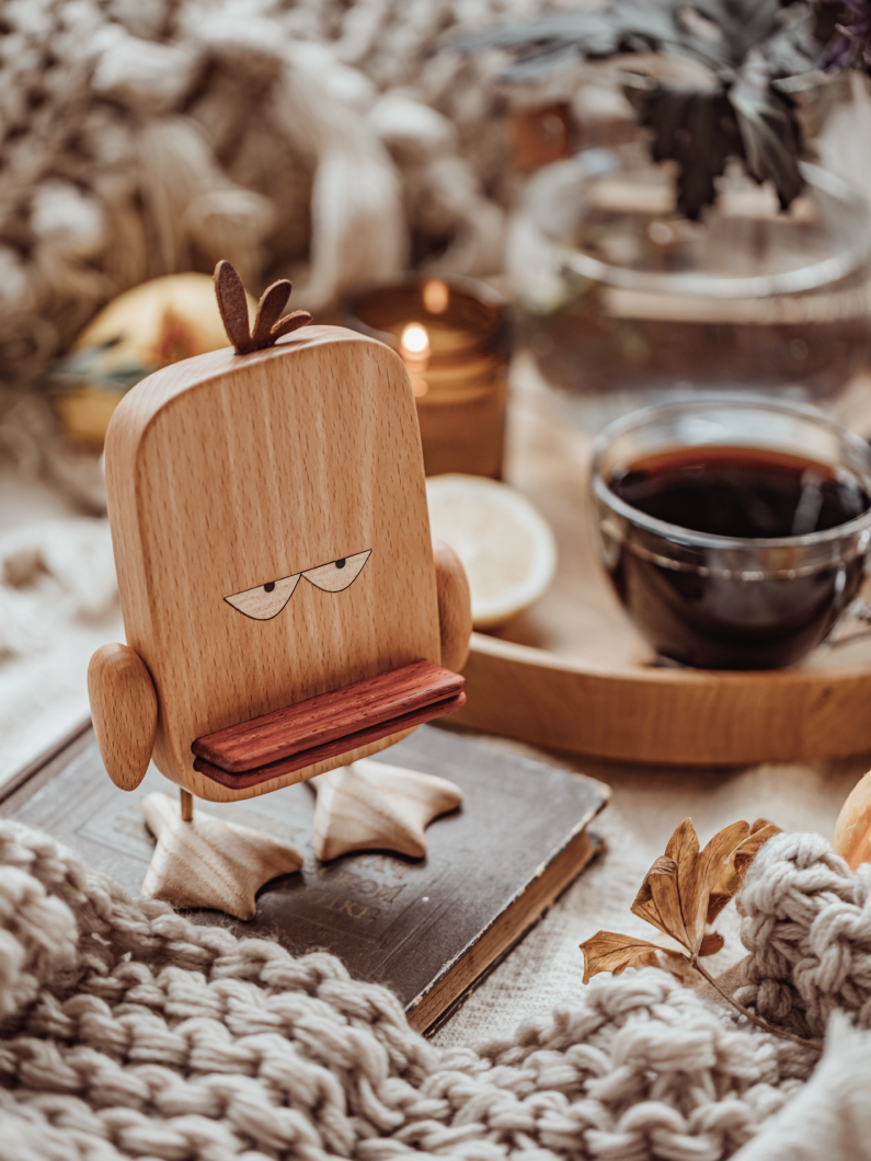 Wooden duck phone outlet