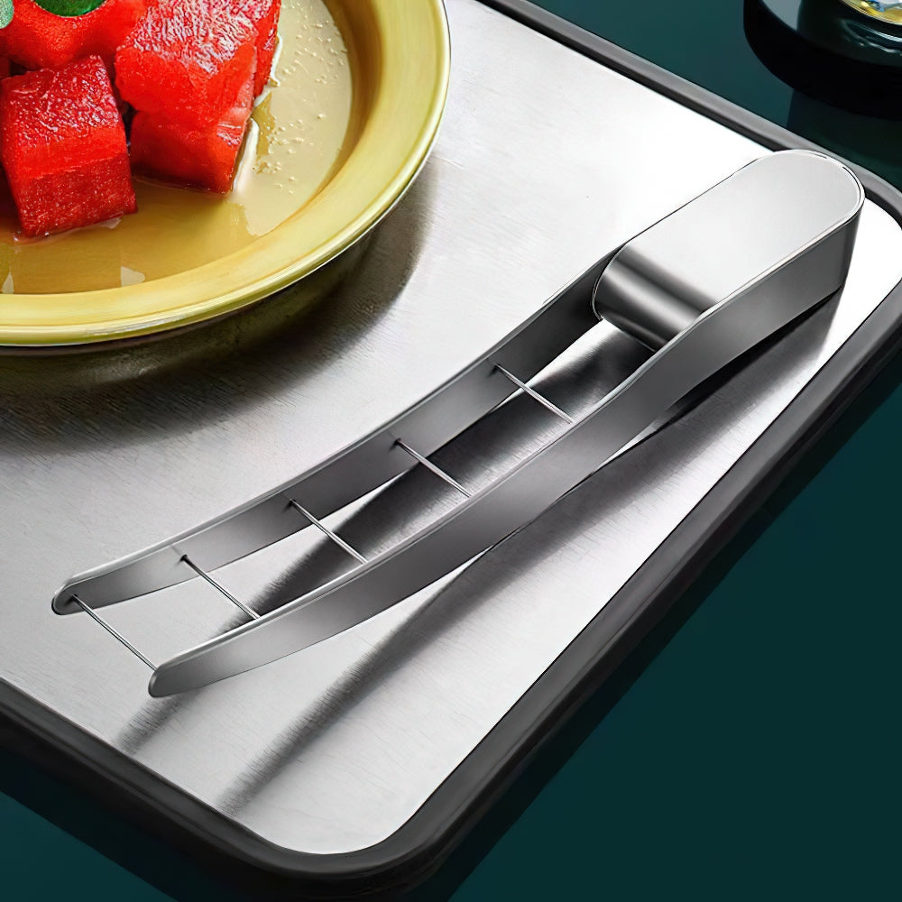 Choxila Watermelon Cutter Slicer,Stainless Steel Watermelon Cube Cutter  Quickly Safe Watermelon Knife,Fun Fruit Knives Salad Melon Cutter for  Kitchen