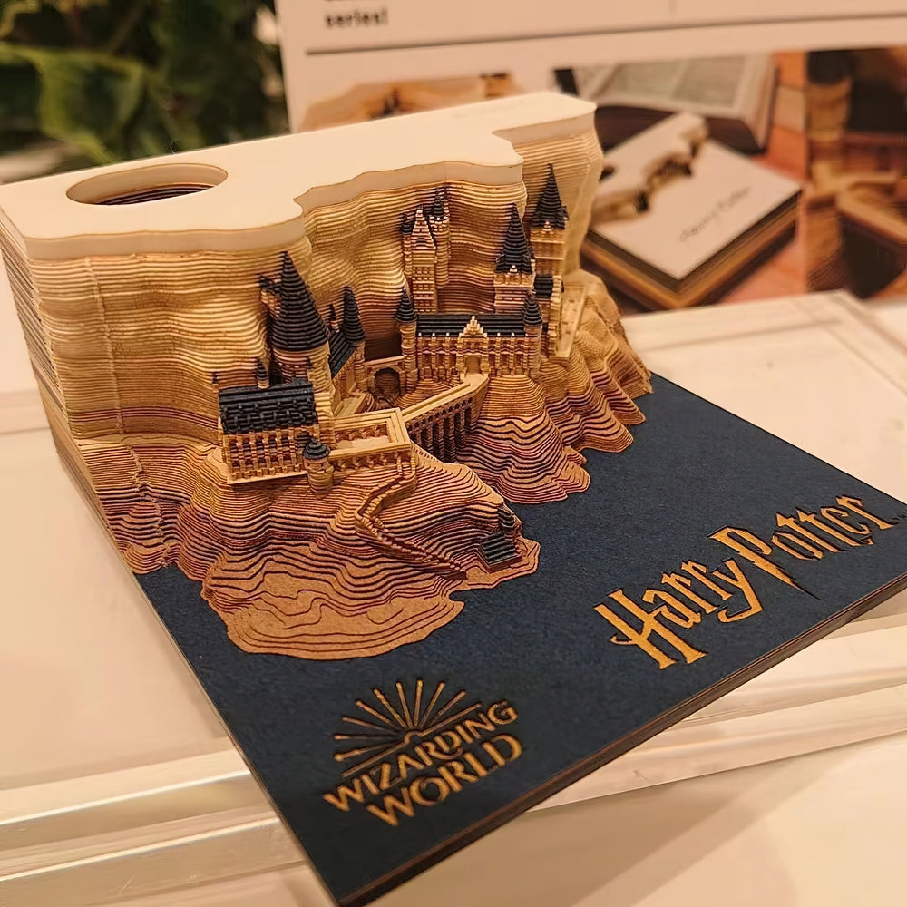 3D Display Harry Potter Hogwarts Castle Notepad With Light Gift UK